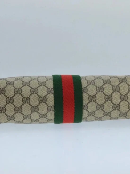 GUCCI GG Supreme Web Sherry Line Clutch Bag PVC Beige 001 014 2125 Auth bs20684 - Picture 6 of 16